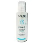 Flacon pompe blanc Kaline K-Aqua Lait Hydratant 200 ml, texte bleu