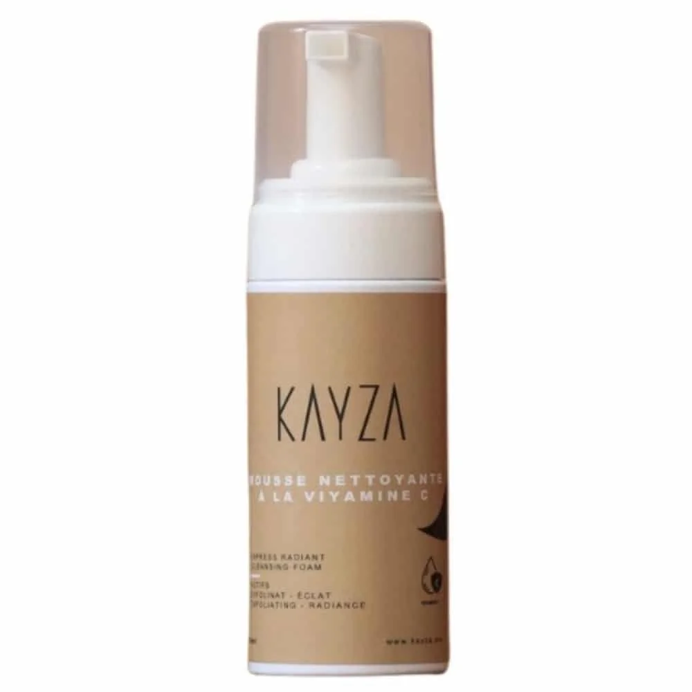 kayza-mousse-nettoyante-vitamine-c-125ml.jpg Flacon moussant beige Kayza mousse nettoyante à la vitamine C
