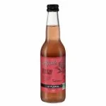 Bouteille en verre Kéfirade kéfir d'eau et de fruit sureau, étiquette florale rose