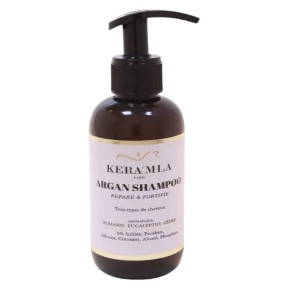 kera-amla-shampoing-a-l-huile-d-argan-repare-et-fortifie-200ml.jpg Flacon pompe ambré Kera'mla shampoing à l'huile d'argan 200 ml