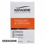Boîte blanche et orange Keragène stimulant fortifiant cheveux et ongles 60 gélules