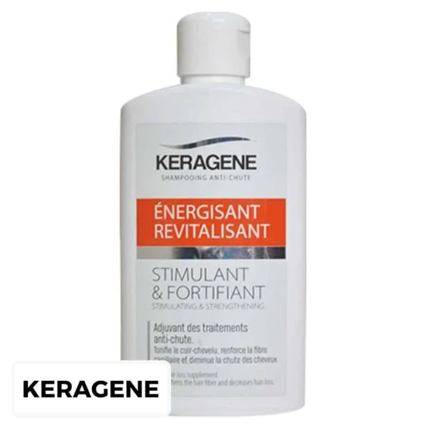 Flacon blanc Keragène shampoing anti-chute énergisant revitalisant 200 ml