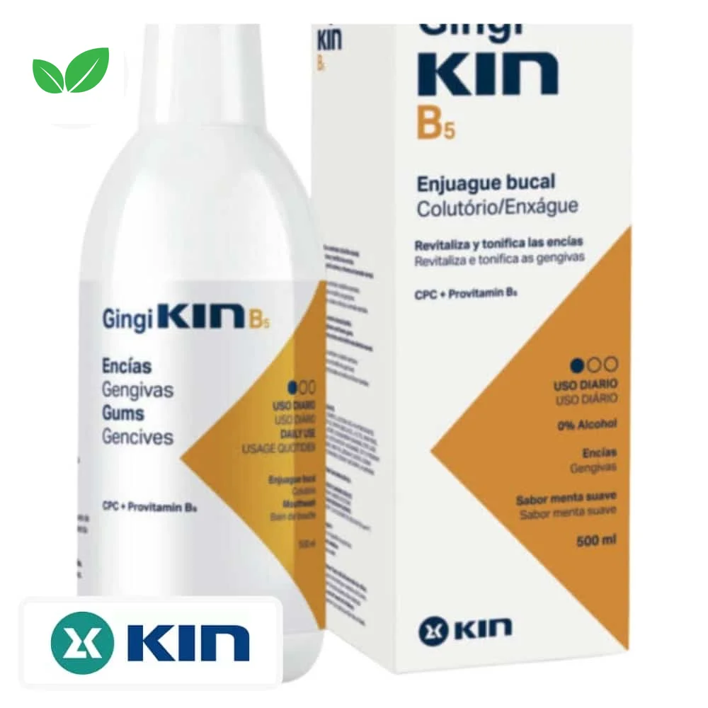 kin-b5-bain-de-bouche-gencives-revitalisant-et-tonifiant-usage-quotidien-500ml.jpg Flacon et étui du bain de bouche GingiKIN B5 gencives, 500 ml