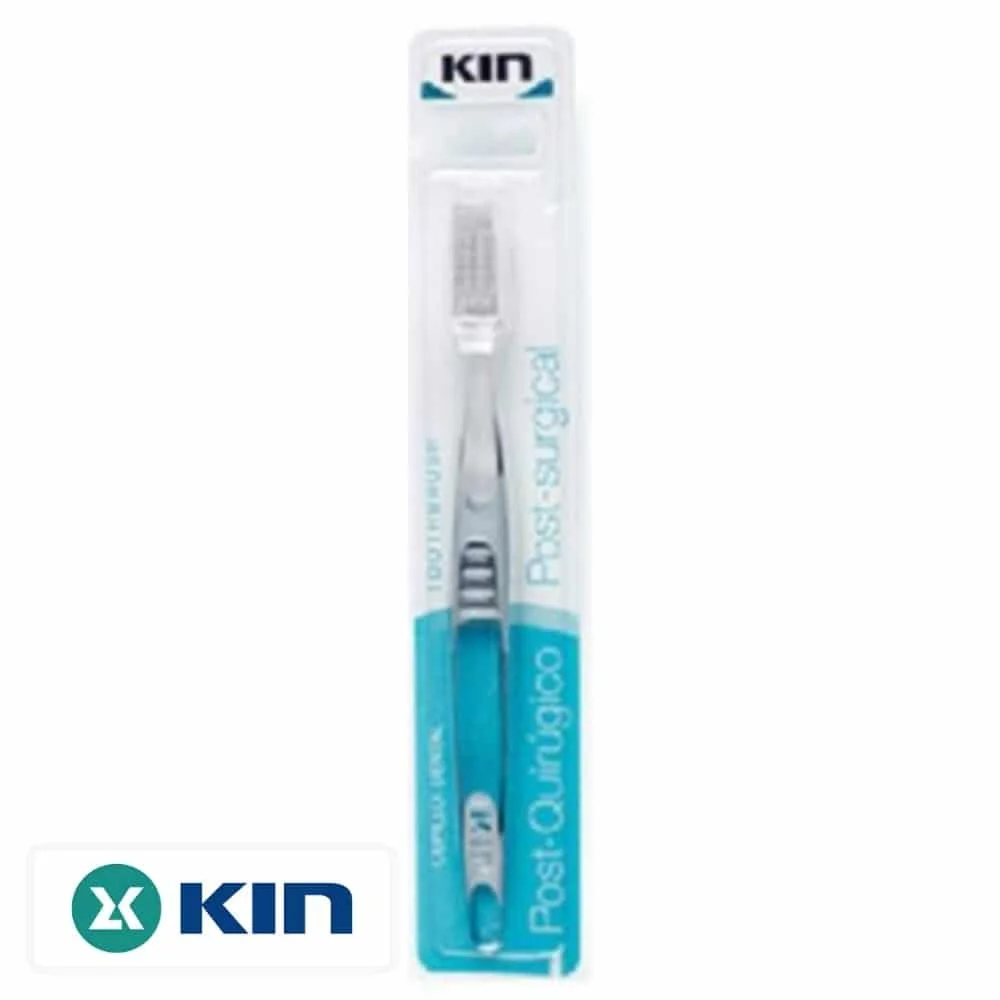 kin-brosse-a-dents-post-chirurgicale-1u.jpg Brosse à dents KIN post-chirurgicale sous blister turquoise et transparent