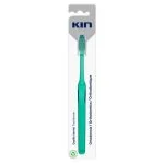 Brosse à dents orthodontique KIN à manche vert sous blister gris