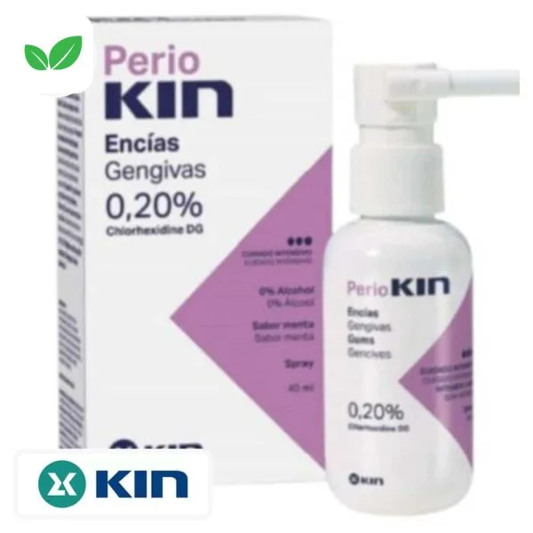 Kin Perio Gencives Gingivales Spray Buccal 0,2% Chlorhexidine Soin Intensif 40ml
