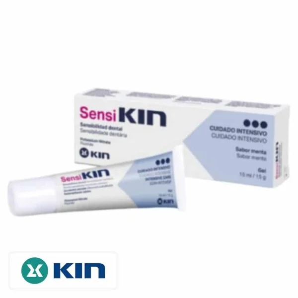 Petit tube et étui bleu clair du gel SensiKIN soin intensif