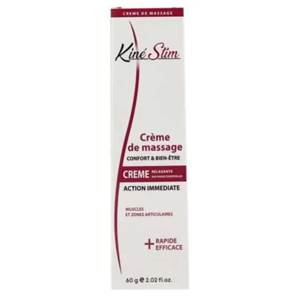 Tube blanc et bordeaux Kinéstim crème de massage Confort 60 g