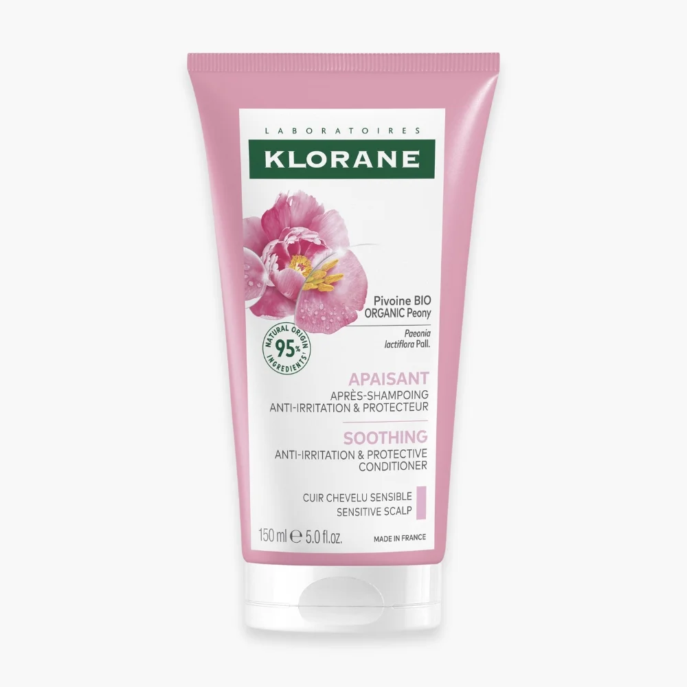 klorane-pivoine-bio-apres-shampoing-apaisant-150ml.jpg Tube rose Klorane après-shampoing apaisant à la Pivoine BIO 150 ml