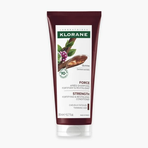 Tube bordeaux Klorane après-shampoing Force à la Quinine 200 ml