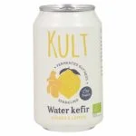 Canette blanche Kult kéfir d'eau gazeuse gingembre et citron bio 330 ml