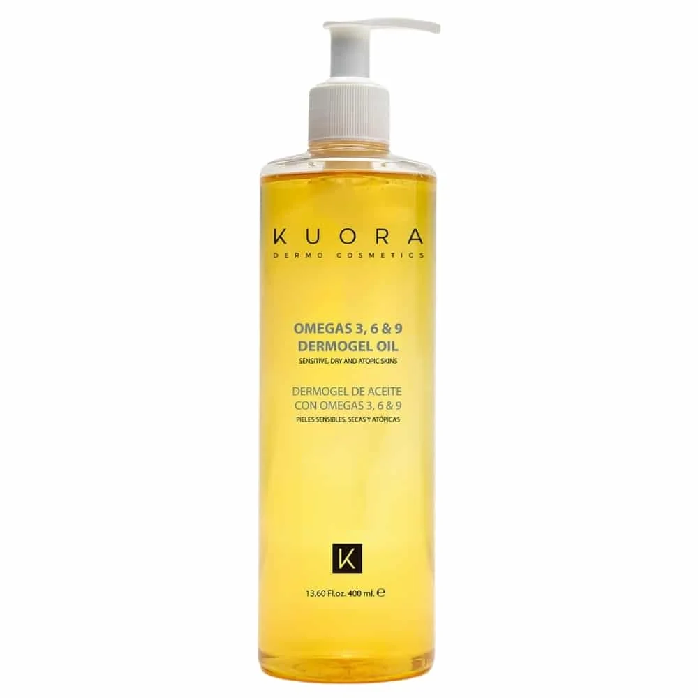 kuora-body-line-huile-dermo-gel-omegas-3-6-et-9-400ml.jpg Flacon pompe jaune Kuora huile dermo-gel Omégas 3, 6 et 9