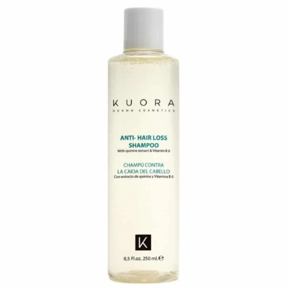 kuora-hair-line-shampoing-anti-chute-250ml.jpg Flacon transparent Kuora shampoing anti-chute à la quinine 250 ml