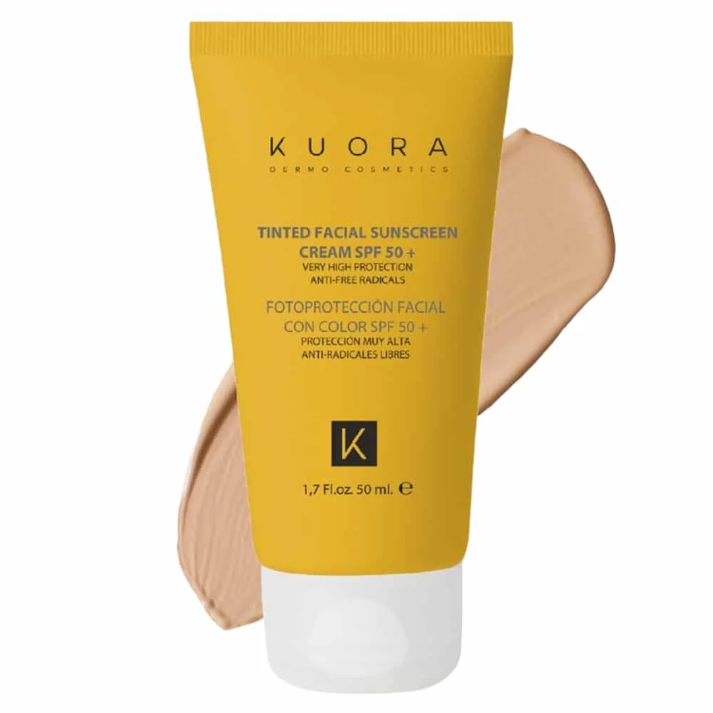 kuora-solar-line-creme-solaire-teintee-spf50-50ml.jpg Tube jaune Kuora crème solaire teintée visage SPF50+ 50 ml