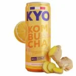 Canette dorée Kyo kombucha citron gingembre thé vert sencha bio 330 ml