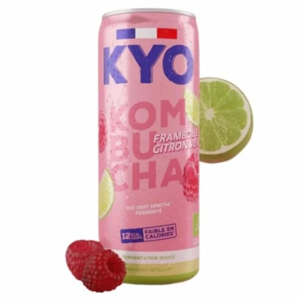 Kyo Kombucha Framboise Et Citron Vert Thé Vert Séncha Fermenté Bio 330ml