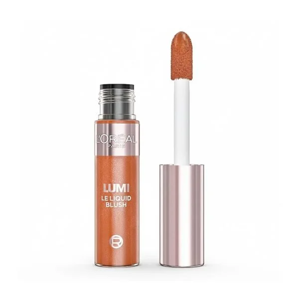 Flacon L'Oréal Paris Lumi Le Liquid Blush teinte corail applicateur doe-foot