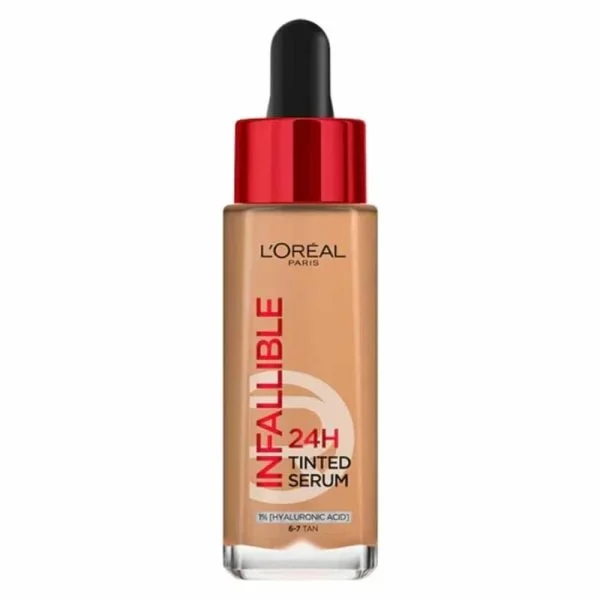 Flacon compte-gouttes L'Oréal Infaillible fond de teint sérum teinte 6-7 Tan