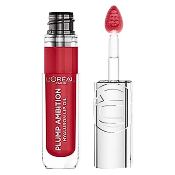 Tube et embout applicateur du lip oil L'Oréal Paris teinte rouge cerise