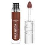 Tube et embout applicateur du lip oil L'Oréal Paris teinte brun scintillant