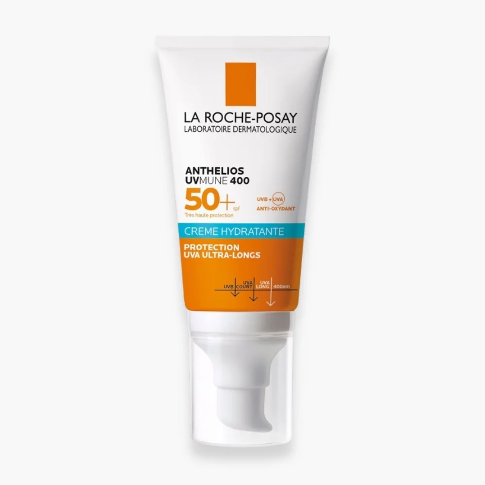 la-roche-posay-anthelios-uvmune-400-creme-solaire-hydratante-spf50-50ml-5.jpg Tube blanc et orange Anthelios UVMUNE 400 SPF50+ avec capuchon transparent