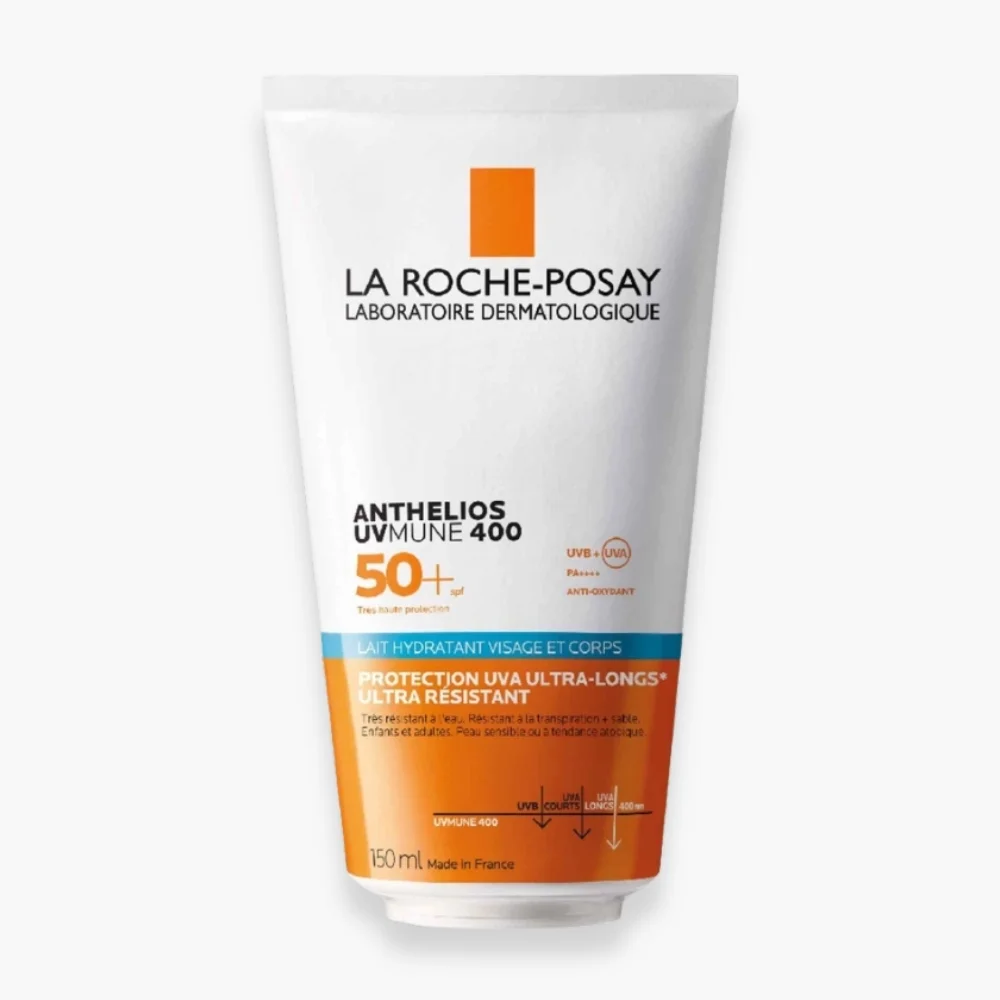 la-roche-posay-anthelios-uvmune-400-lait-solaire-hydratant-visage-corps-spf50-150ml-10.jpg Tube blanc et orange La Roche-Posay Anthelios UVMune 400 SPF50+ 150 ml