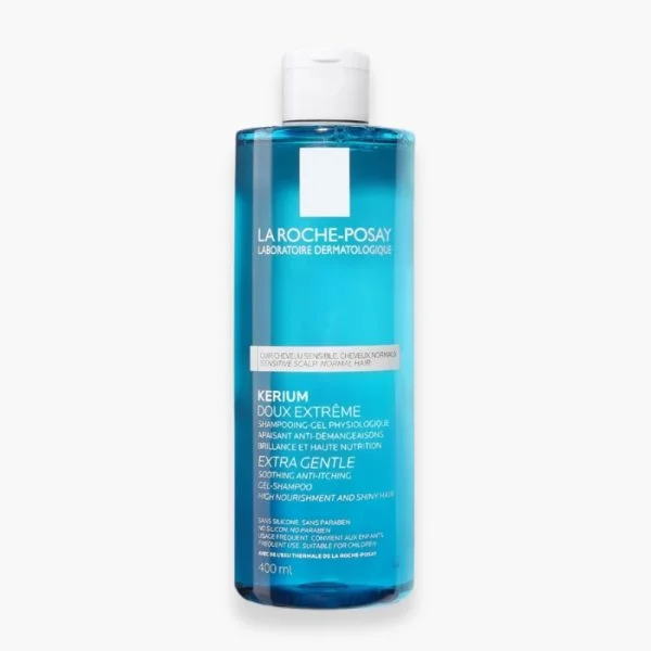 Grand flacon bleu translucide La Roche-Posay Kerium Doux Extrême 400 ml