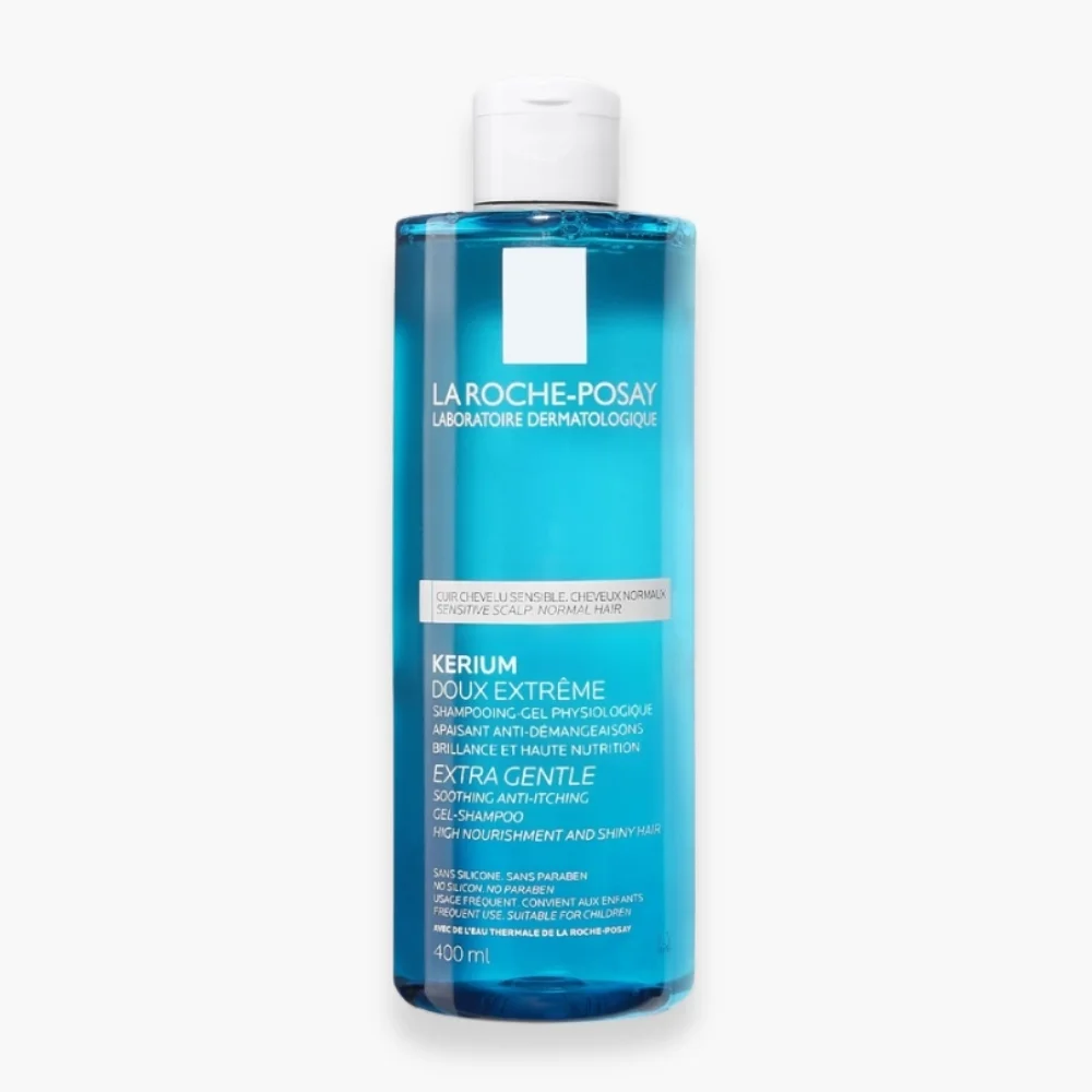 la-roche-posay-kerium-doux-extreme-shampoing-gel-physiologique-400ml.jpg Grand flacon bleu translucide La Roche-Posay Kerium Doux Extrême 400 ml