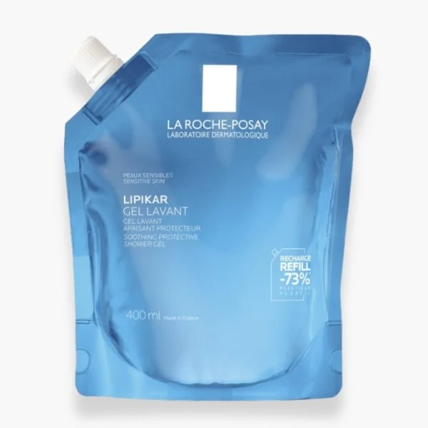 Poche de recharge bleue La Roche-Posay Lipikar gel lavant 400 ml
