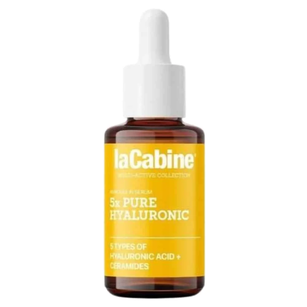 lacabine-5x-pure-hyaluronic-serum-30ml.jpg Flacon compte-gouttes jaune laCabine sérum 5x Pure Hyaluronic 30 ml