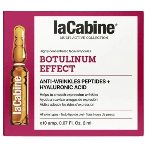Emballage rose laCabine Botulinum Effect avec ampoule de verre ambrée