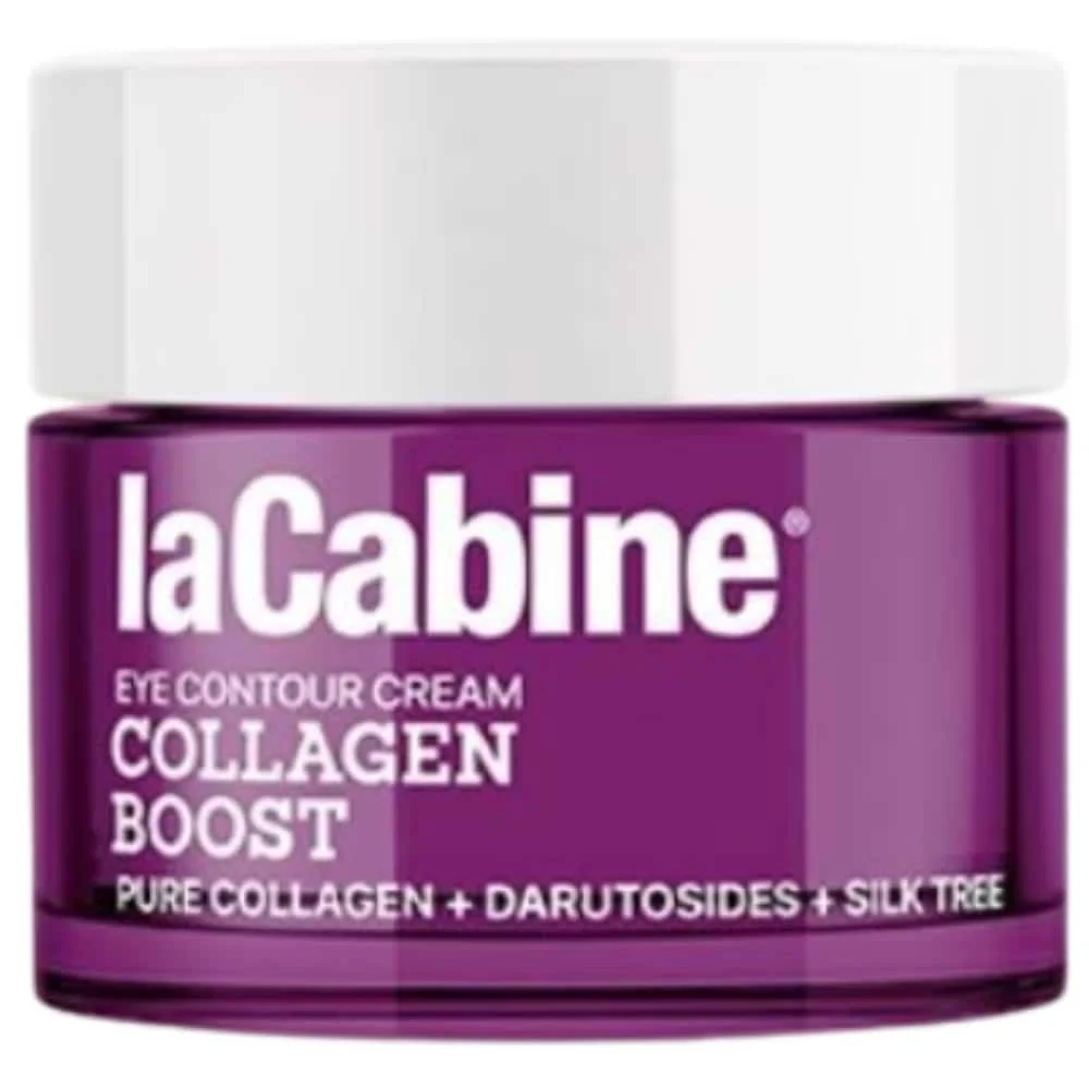 lacabine-collagen-boost-eye-contour-cream-15ml.jpg Pot violet laCabine Collagen Boost crème contour des yeux, couvercle blanc
