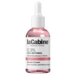 Flacon rose laCabine Monoactives 0,3 % Pro-Retinol sérum crème, compte-gouttes blanc