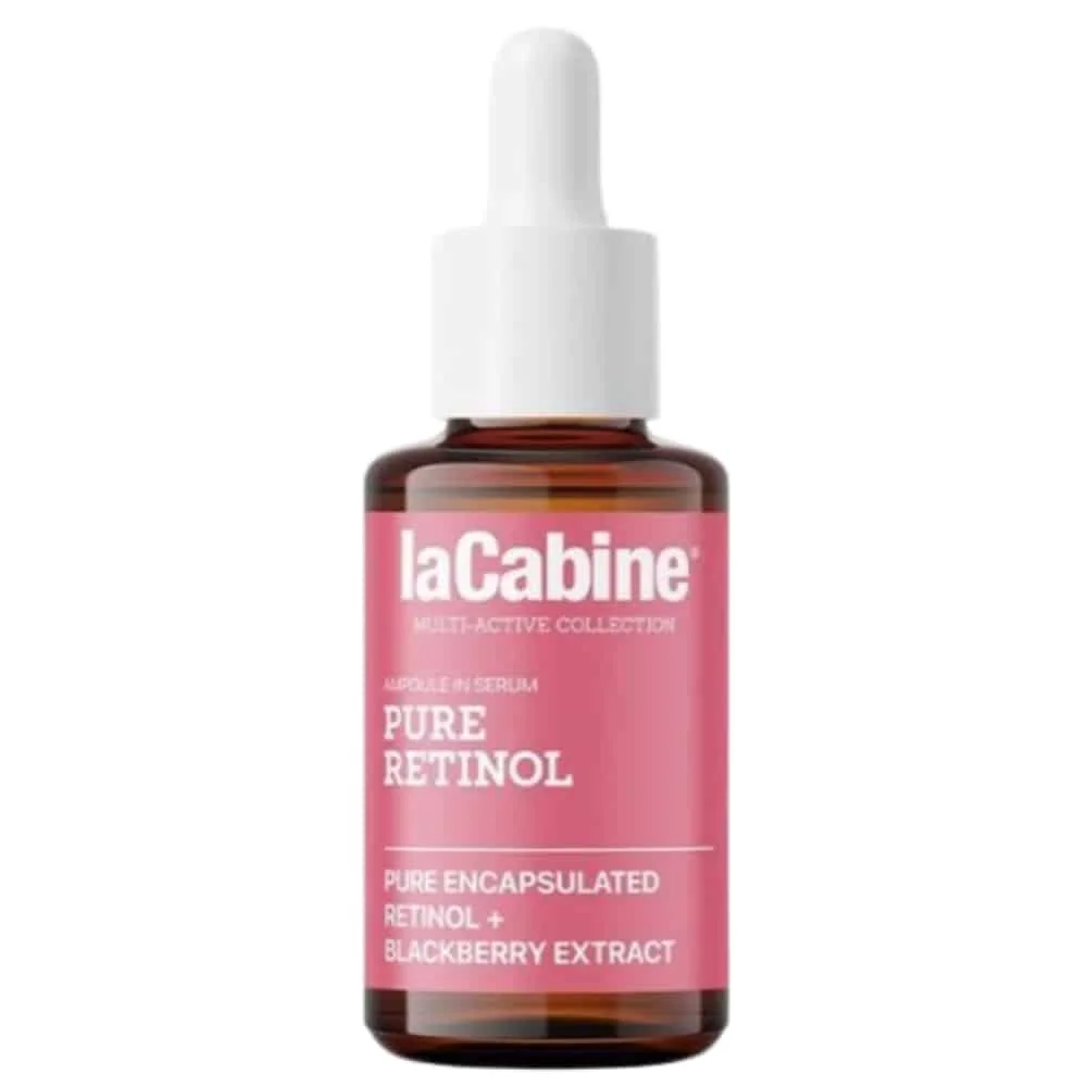 lacabine-pure-retinol-serum-30ml.jpg Flacon compte-gouttes rose laCabine Pure Retinol sérum visage 30 ml