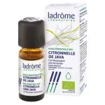 Flacon ambré Ladrôme Huile Essentielle Bio Citronnelle de Java et étui vert