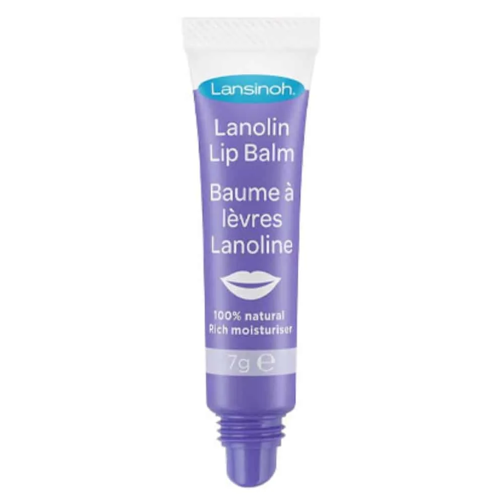 lansinoh-baume-a-levres-lanoline-7g.jpg Tube violet Lansinoh Baume à Lèvres Lanoline avec embout d'application