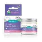 Pot blanc Lansinoh Baume Mamelons Bio avec étui violet et rose