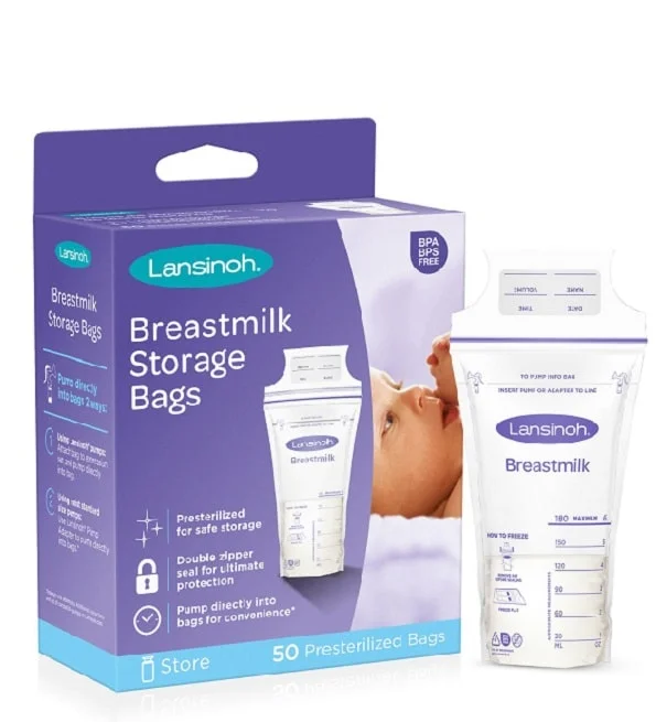 lansinoh-sachets-de-conservation-du-lait-maternel-50u.jpg Boîte et sachet Lansinoh de 50 sachets de conservation du lait maternel
