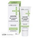 Tube et boîte LCA Pharma+ Aknorm, gel moussant purifiant pour peau grasse