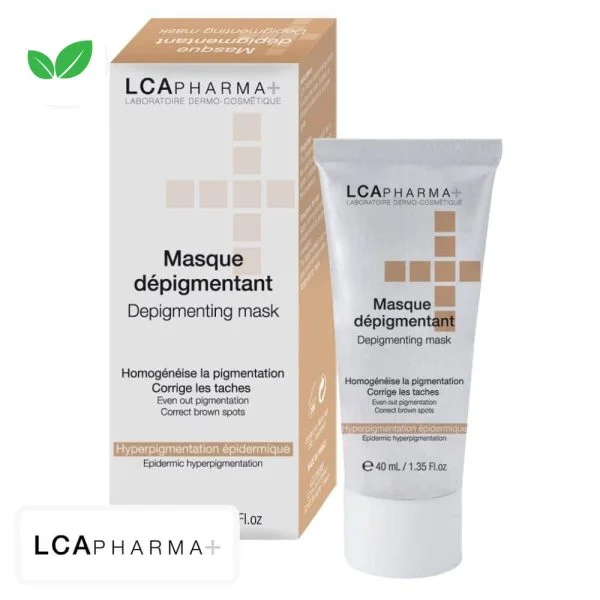 Tube et boîte LCA Pharma+ masque dépigmentant pour taches pigmentaires du visage