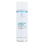 Flacon transparent d'eau micellaire prébiotique Essential Reload Lendan à bandeau bleu