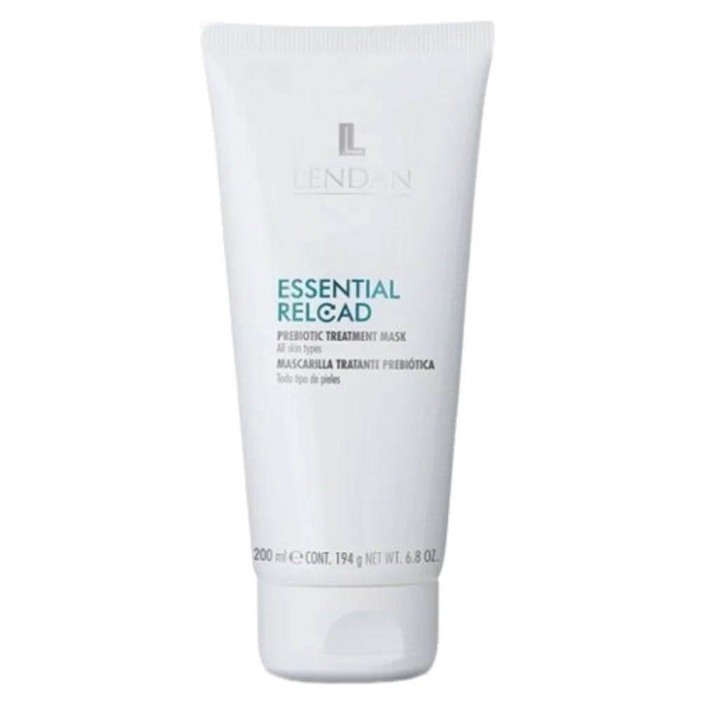 lendan-essential-reload-masque-traitant-prebiotique-200ml.jpg Tube blanc de masque prébiotique intensif Essential Reload Lendan avec bouchon à clapet