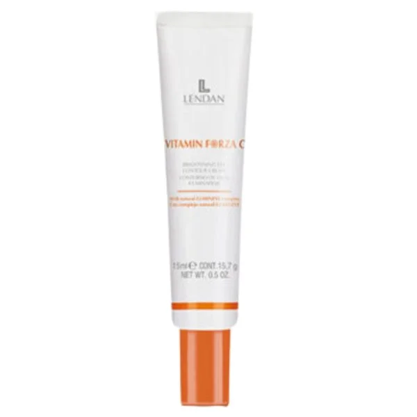 Flacon pompe blanc de crème contour des yeux Vitamin Forza C Lendan 15ml