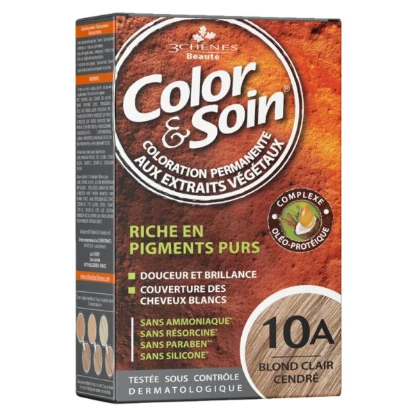 Les 3 Chênes Color & Soin Coloration Cheveux Permanente Aux Extraits Végétaux 10a Blond Clair Cendré
