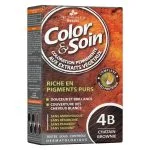 Boîte de coloration permanente Color & Soin 4B Châtain Brownie, extraits végétaux