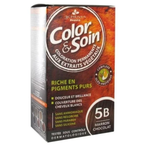 Les 3 Chênes Color & Soin Coloration Cheveux Permanente Aux Extraits Végétaux 5b Marron Chocolat