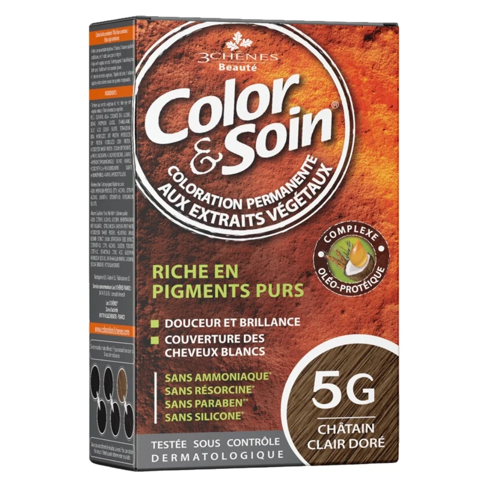 les-3-chenes-color-et-soin-coloration-cheveux-permanente-aux-extraits-vegetaux-5g-chatain-clair-dore.jpg Boîte de coloration permanente Color & Soin 5G Châtain Clair Doré, extraits végétaux