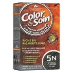Boîte de coloration permanente Color & Soin 5N Châtain Clair, extraits végétaux