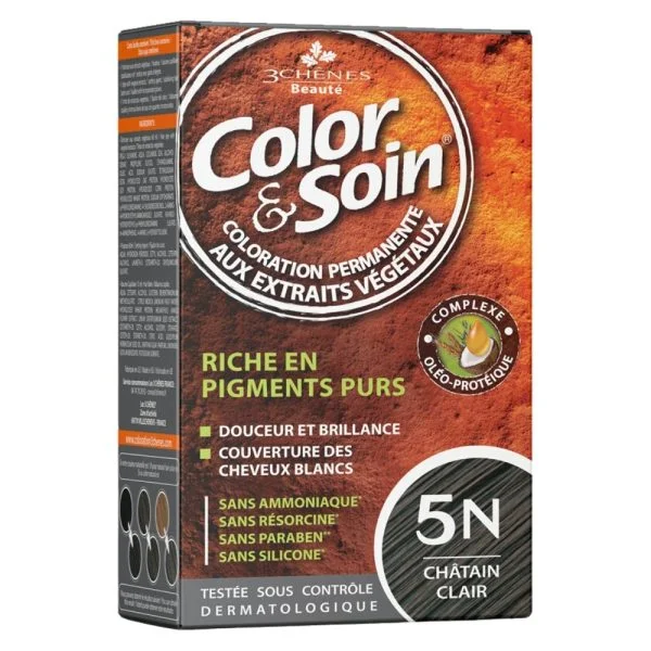 Les 3 Chênes Color & Soin Coloration Cheveux Permanente Aux Extraits Végétaux 5n Châtain Clair