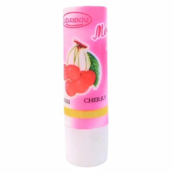 Stick de baume à lèvres hydratant parfum cerise, visuel cerise sur l'étui